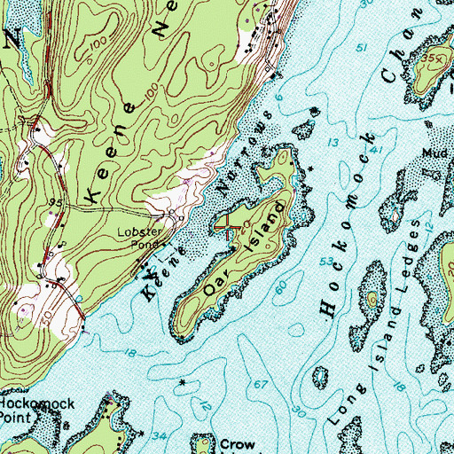 Topographic Map of Keene Narrows, ME