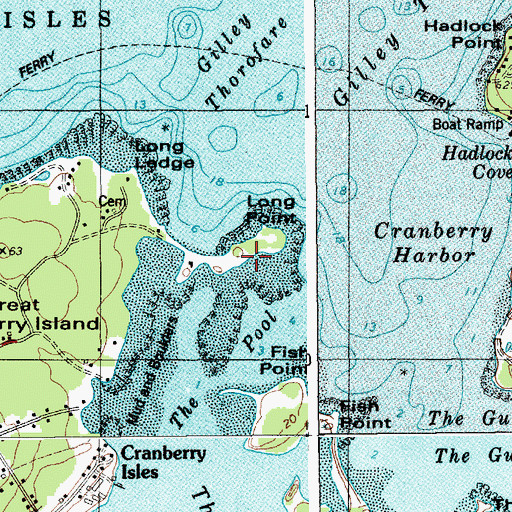 Topographic Map of Long Point, ME