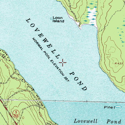 Topographic Map of Lovewell Pond, ME