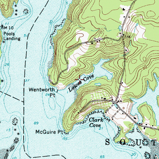 Topographic Map of Lowes Cove, ME