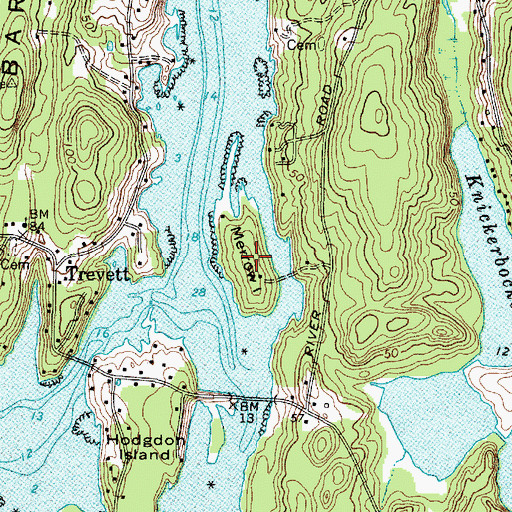 Topographic Map of Merrow Island, ME