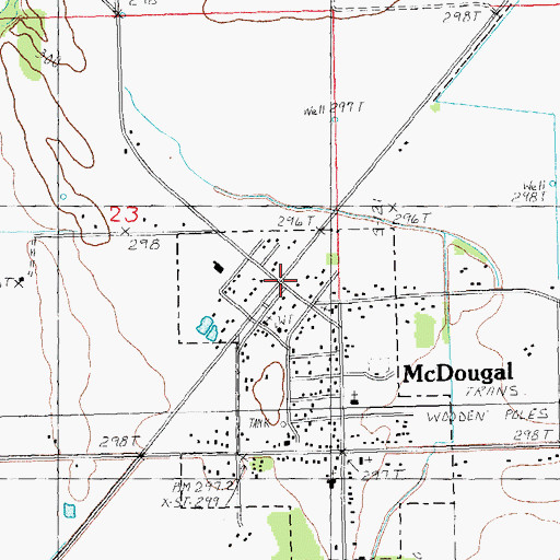 Topographic Map of McDougal, AR