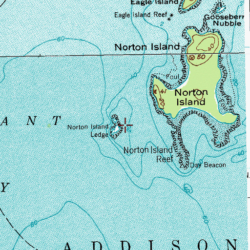 Topographic Map of Norton Island Ledge, ME