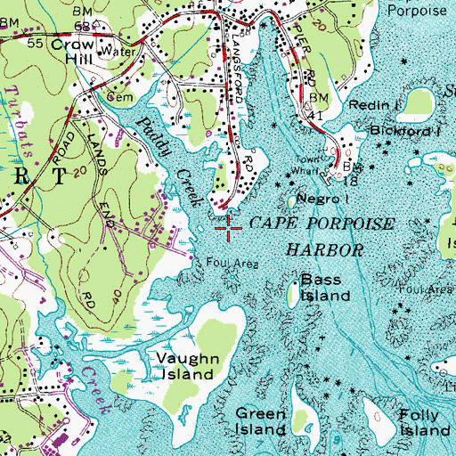 Topographic Map of Paddy Creek, ME