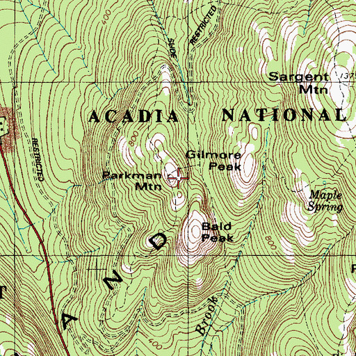 Topographic Map of Parkman Mountain, ME
