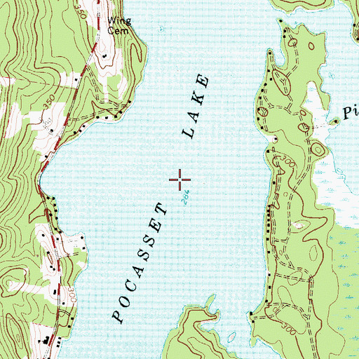 Topographic Map of Pocasset Lake, ME