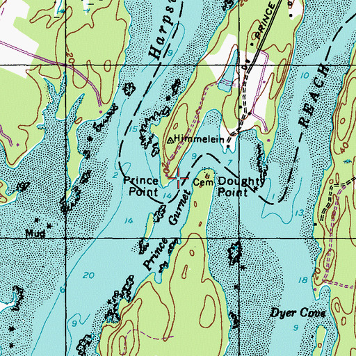Topographic Map of Prince Point, ME