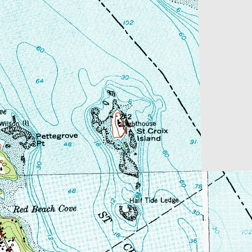 Topographic Map of Saint Croix Island, ME