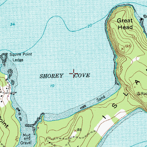 Topographic Map of Shorey Cove, ME