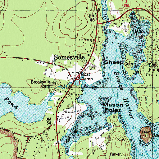 Topographic Map of Somesville, ME