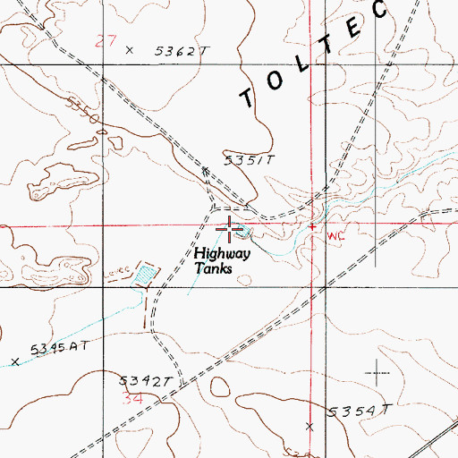 Topographic Map of Highway Tanks, AZ