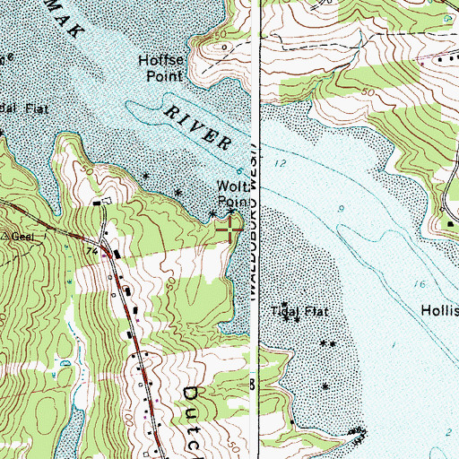 Topographic Map of Woltz Point, ME