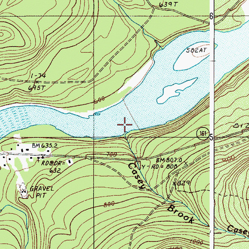 Topographic Map of Casey Brook, ME