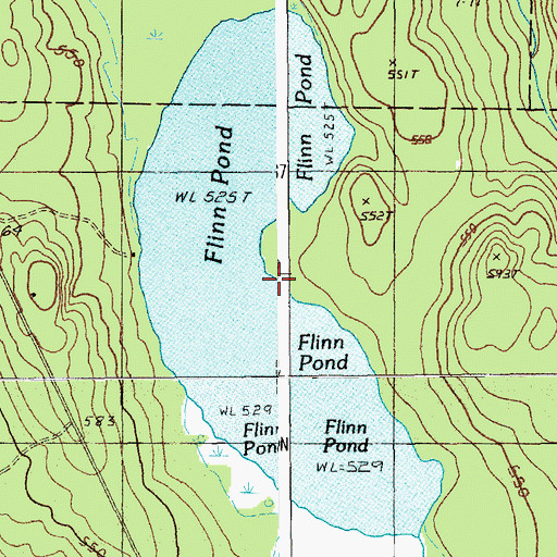 Topographic Map of Flinn Pond, ME