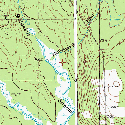 Topographic Map of Flinn Pond Brook, ME