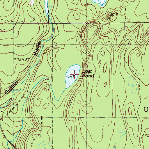 Topographic Map of Lost Pond, ME