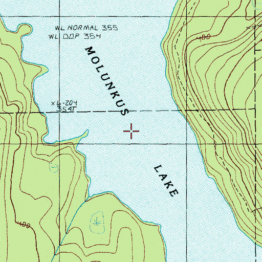 Topographic Map of Molunkus Lake, ME