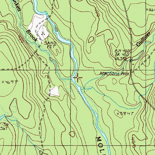 Topographic Map of Plunkett Brook, ME