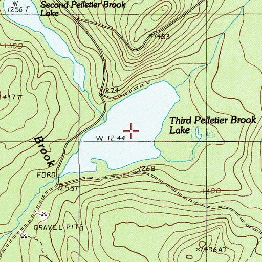 Topographic Map of Third Pelletier Brook Lake, ME