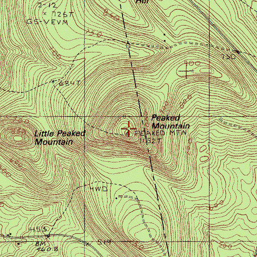 Topographic Map of Chick Hill Lookout Tower, ME