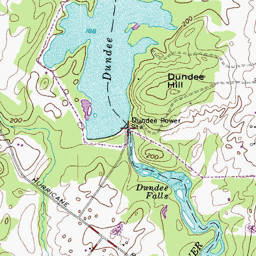 Topographic Map of Dundee Power Station, ME