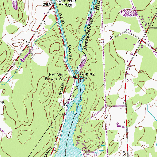 Topographic Map of Eel Weir Power Station, ME
