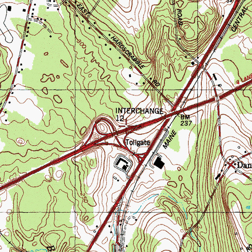 Topographic Map of Interchange 12, ME