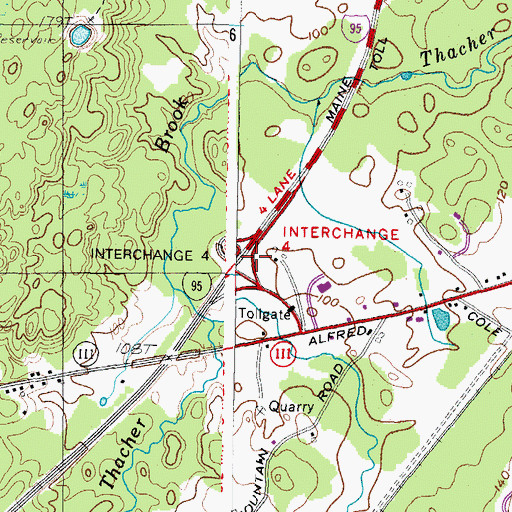 Topographic Map of Interchange 4, ME