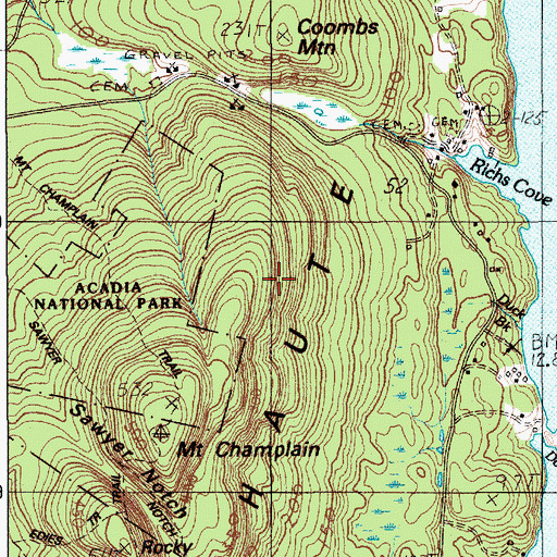 Topographic Map of Isle Au Haut, ME