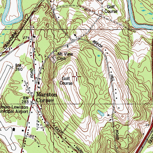 Topographic Map of Martindale Golf Course, ME