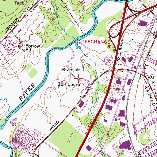 Topographic Map of Riverside Golf Course, ME
