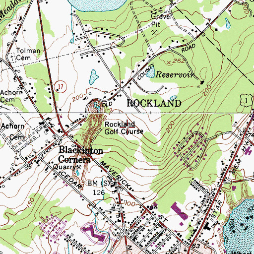 Topographic Map of Rockland Golf Course, ME