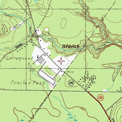 Topographic Map of Sanford Speedway, ME