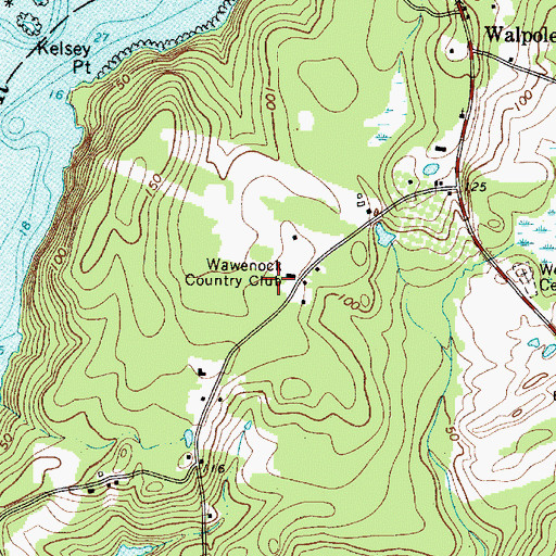 Topographic Map of Wawenock Country Club, ME