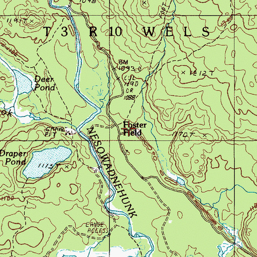 Topographic Map of Foster Field, ME