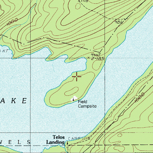 Topographic Map of Field Campsite, ME