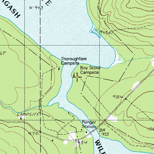 Topographic Map of Boy Scout Campsite, ME