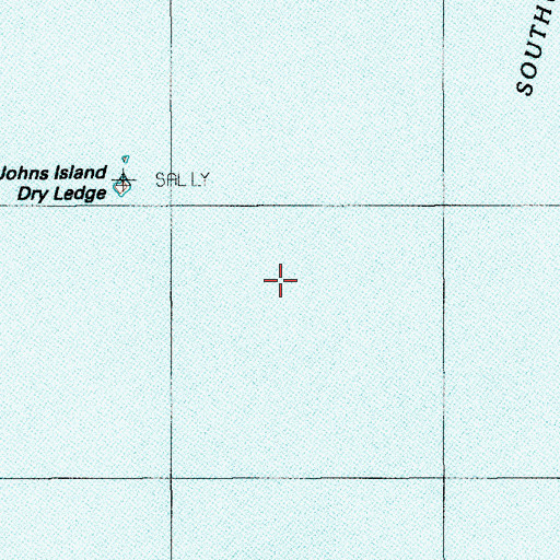 Topographic Map of Johns Island Sunken Ledge, ME