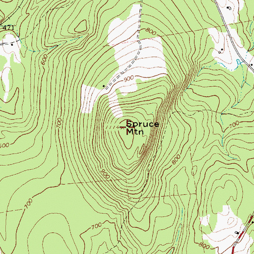 Topographic Map of Spruce Mountain, ME