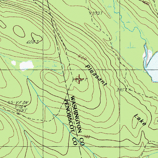 Topographic Map of Pleasant Lake Ridge, ME