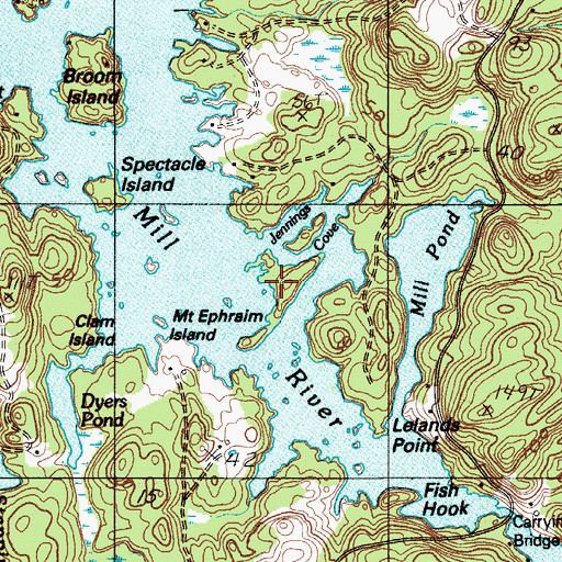 Topographic Map of Mount Ephraim Island, ME