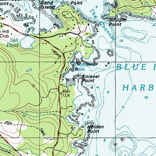 Topographic Map of Kneisel Point, ME