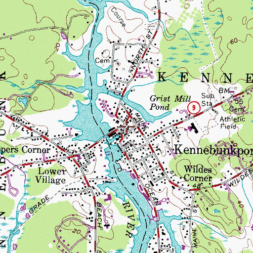 Topographic Map of Kennebunkport, ME