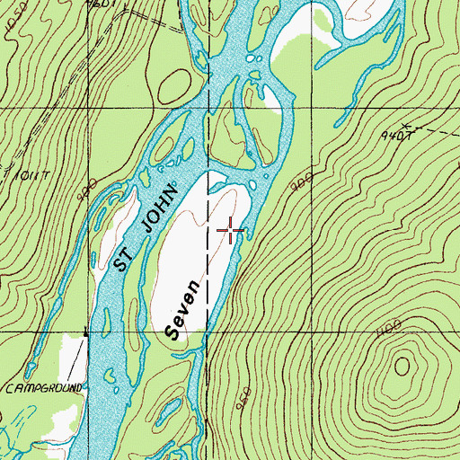 Topographic Map of Seven Islands, ME