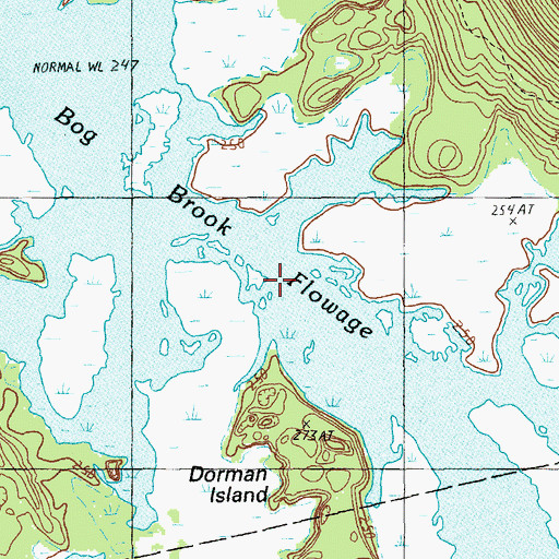 Topographic Map of Bog Brook Flowage, ME