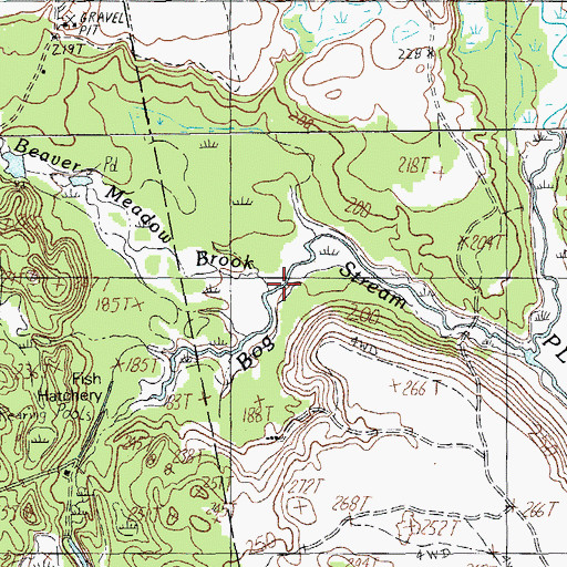 Topographic Map of Beaver Meadow Brook, ME