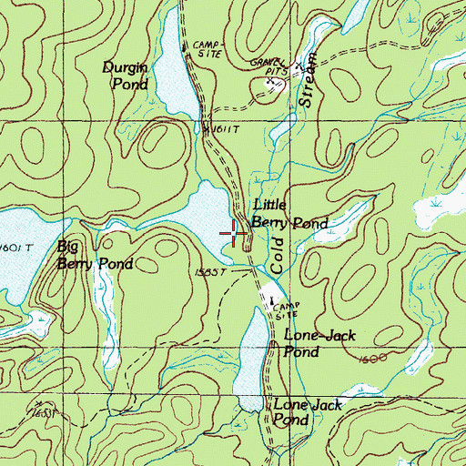 Topographic Map of Chain Ponds, ME