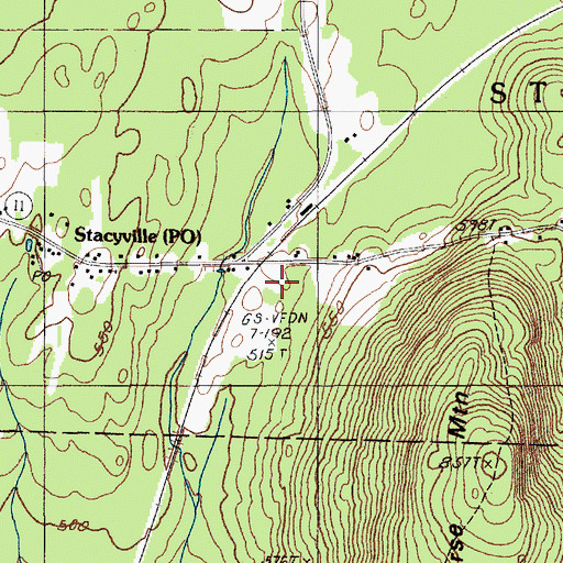 Topographic Map of Stacyville Post Office, ME