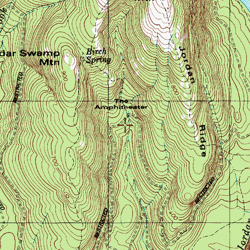 Topographic Map of Amphitheater Valley, ME