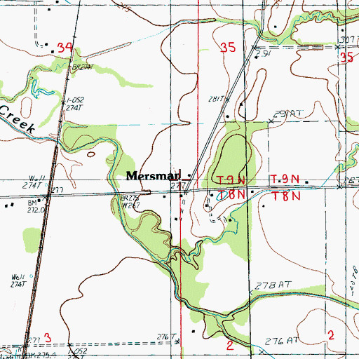 Topographic Map of Mersman, AR